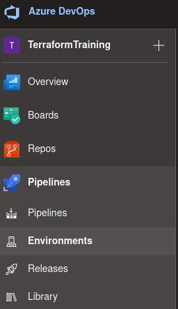 Left Menu in Azure DevOps